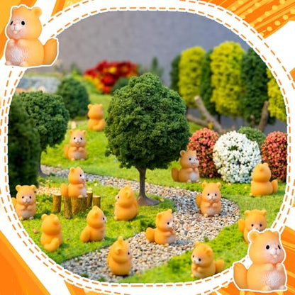 Seenelling 50 Pcs Mini Hamster Figures Bulk Resin Miniature Tiny Animals Figures Small Little Cute Hamster Home Decor for Cake Toppers Garden Decor Birthday Gift - style: Hamster