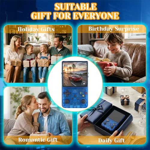 Upgrade S600 Retro Gaming Console, Anti-Slip Patterns Retro Handheld Game Console, 4.0 Inch 720x720 IPS Screen and 18,000+ Classic Games Retro Game Console for Gaming/Playdate/Party/Gift, Blue 64G - style: Blue 64G