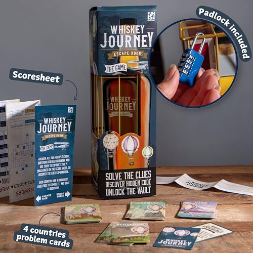 Boxer Gifts Whiskey Escape Room Game - Whisky Gifts for Men - Bottle Puzzle Box - Crack The Code Unlock The Bourbon