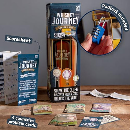 Boxer Gifts Whiskey Escape Room Game - Whisky Gifts for Men - Bottle Puzzle Box - Crack The Code Unlock The Bourbon