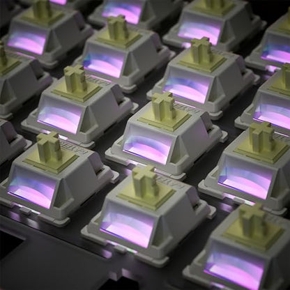 Gateron Creamy Silent Linear Mechanical Keyboard Switches,36 Pack | 5-Pin,45gf,Pre-lubed,Silent Linear Switches,Full POM with Light Guide pole,SMD LED,for MX Gaming Keyboards Switches - color: Cream Silent, size: 36Pcs