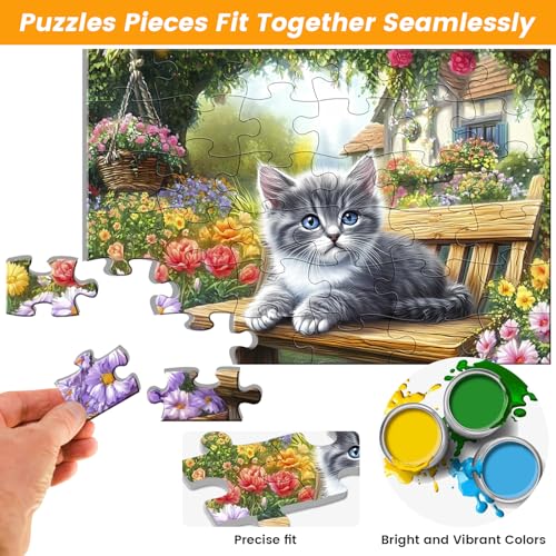 4 Pack 36 Large Piece Puzzles for Seniors Dementia Alzheimer's Puzzle | Dog Cat Bird Fish Easy Jigsaw Puzzle for Seniors Memory Games Gift for Elderly Adult with 4 Storage Bags - style: 4Pack 36 Large Pieces-2