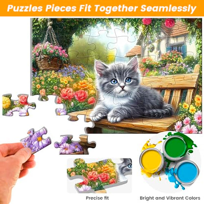 4 Pack 36 Large Piece Puzzles for Seniors Dementia Alzheimer's Puzzle | Dog Cat Bird Fish Easy Jigsaw Puzzle for Seniors Memory Games Gift for Elderly Adult with 4 Storage Bags - style: 4Pack 36 Large Pieces-2