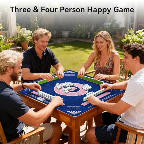 32.4x32.4 Inch Dice Mahjong Mat with 3MM Noise Reduction | Non-Slip American Mahjong Mat for Poker, Card, Board & Tile Games, Dominoes, Ships Rolled No Creases Mahjong Gifts - color: Royal Blue