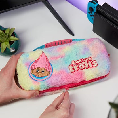 Numskull Trolls Hard Shell Travel Case for Nintendo Switch and OLED Model Console - Fits 10 Games and Switch Accessories - color: Trolls
