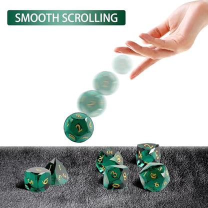 Unique Gemstone Dice Set 7PCS, Handmade Natural Stone Polyhedral DND Dice with Premium Gift Case for Board Game Lovers Birthday Gift (SJ-002-FBA) - color: Sj-002-fba