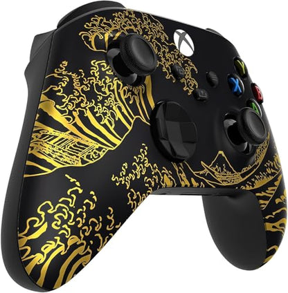 Custom Controllerzz Wireless Controller for Microsoft Xbox Series X/S & Xbox One - Soft Touch Feel - Custom Series X/S Controller (X/S Golden Waves) - color: X/S Golden Waves