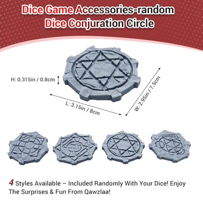 Mystery DND Dice Set, 7pcs Polyhedral Dice Over 100 Dice Styles with Random Dice Conjuration Circle RPG DND Miniature Accessories for Dungeons and Dragons,RPG, MTG,Role Playing Table Game - style: Magic Circle Dice Set
