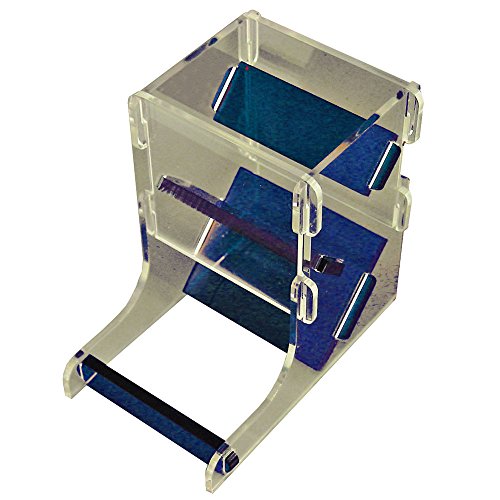 LITKO Mini Dice Tower | Fits 10mm & 12mm Dice | Rolls 10mm & 12mm mini dice — not 16mm+ | Collapsible flat-pack | Tool-free assembly | Catch tray | One kit - color: Translucent Blue & Clear