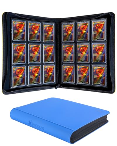 Top loader Binder - Holds 324+ Top Loaders for Cards, 9 Pocket Top Loader Binders with Sleeves for 3" x 4" Rigid Card Holders for Baseball, Football and other Cards (Light Blue) - color: Light Blue