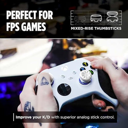 KontrolFreek FPS Freek Galaxy White for Xbox One and Xbox Series X Controller | Performance Thumbsticks | 1 High-Rise, 1 Mid-Rise | White