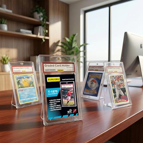 50 Pcs 35 Pt Acrylic Magnetic Card Holders, One Touch Graded Card Slabs | Clear Magnetic Card Cases For Sports, Baseball And Trading Card Storage, Protection, Display And Collecting