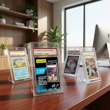 50 Pcs 35 Pt Acrylic Magnetic Card Holders, One Touch Graded Card Slabs | Clear Magnetic Card Cases For Sports, Baseball And Trading Card Storage, Protection, Display And Collecting