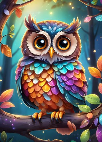 Puzzles for Adults 1000 Pieces, Cute Owl Jigsaw with Poster Letter on Back, Unique Pieces Fit Well No Dust (27.5"x19.6") - color: Owl