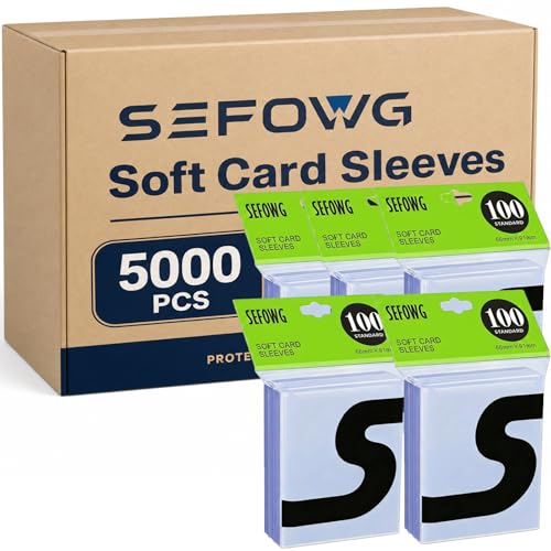 5000ct Clear Card Sleeves for Trading Cards, Baseball Sports Soft Sleeves, Ultra Soft Plastic Card Protector Sleeve for Football, MTG, PKM, Game, Standard Cards - size: 5000 PCS