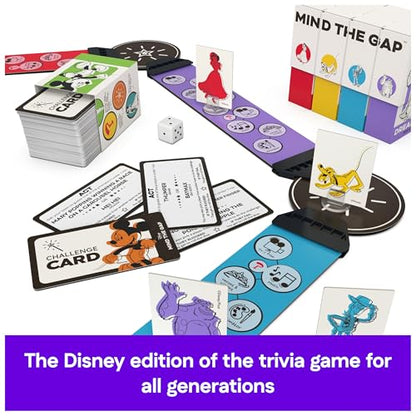 Spin Master Games Mind the Gap Disney Edition Trivia Board Game | Trivia For The Generations, Test Your Disney Knowledge Across Different Eras, For 2 or More Players, Ages 10 & Up