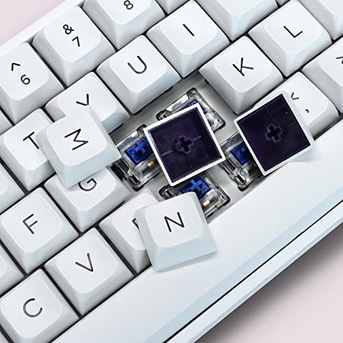 dagaladoo Double Shot PBT keycaps Set, ISA Profile Keyboard Keycaps | Retro key caps full size,Custom keycaps for 60% 65% 75% 100% Cherry-MX switch Mechanical Keyboard(White/Purple,169-keys) - color: White/Purple