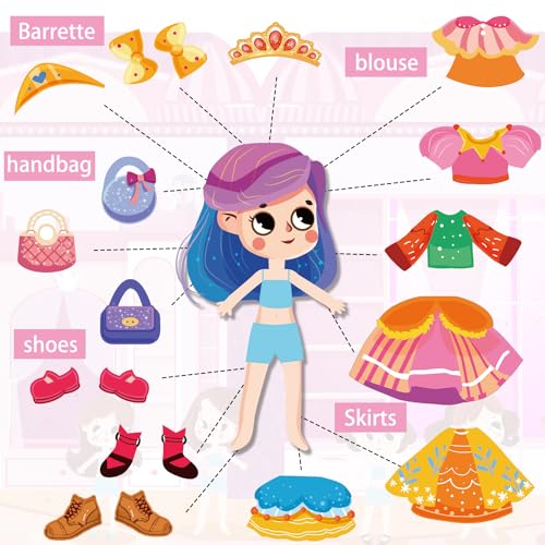 Kalysky Dress Up Sticker Books for Girls Ages 2-4 4-8, Reusable Puffy 3D Sticker Books for Toddlers 2-4 Years, Include Princess Mermaid Fairy and Fashion Girl,Activity Book for Toddlers 1-3 - color: 4 Set - Princess/Mermaid/Fairy/Fashion