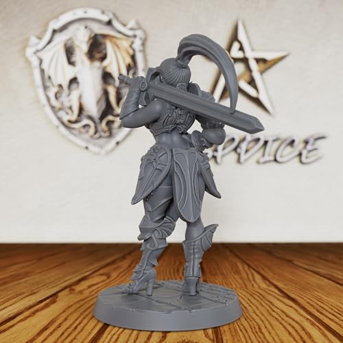 Heroic Scale Unpainted Fantasy Minis - 32mm Professional Miniature Game Figure for Role Playing & TTRPG, Detailed Tabletop Gaming Miniatures for Dungeon Masters - 5.5cm Human Warrior (AS384)