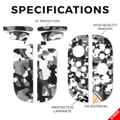 Glossy Glitter Gaming Skin Compatible With Nintendo Switch 2 Joy-Con Controller 2 Pack - Black Modern Camo - Premium 3M Vinyl Protective Wrap Decal Cover - Easy To Apply Made in the USA by MightySkins - color: Black Modern Camo, size: 2 Pack of Joy-Con Sk