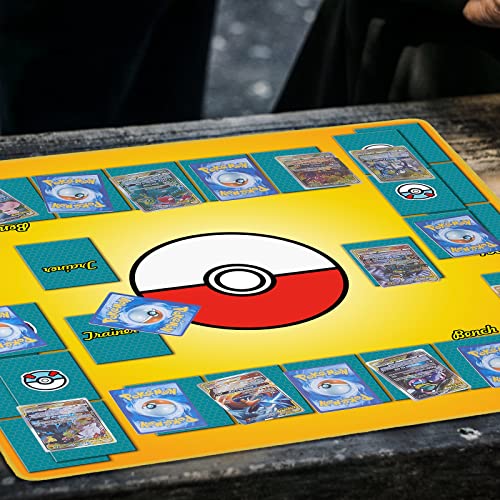 Biouai Playmat for Trading Card Game - Stitched Play Mat with Tube for Card Gameplay with Zones, 2 Player Trainer Game Playing Mats (Red-1) - color: Red-1
