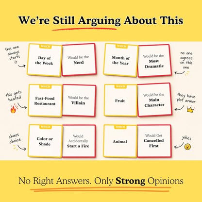 If Things were People – Funny Card Game for Family Game Night, Teens & Adults | Hilarious Debate Party Game for Families, Friends, Date Night & Parties | Easy to Learn | 2+ Players