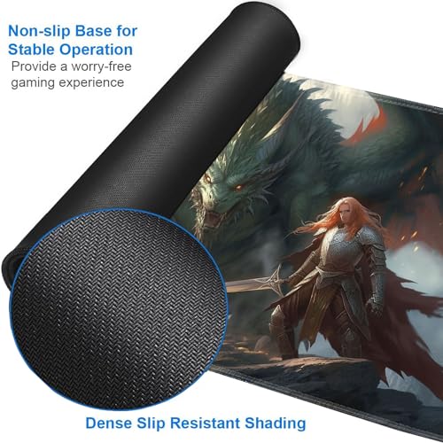 JVGFYNKL MTG Playmat + Drawstring Travel Pouch + 6 Dice Counter, for Tabletop Trading Card Game Playmats or Large Mouse Pad, Anti-Slip Rubber 24 x 14 in, Dragon's Sin of Wrath TCG Playmat - color: JV-Playmat-1-F-152