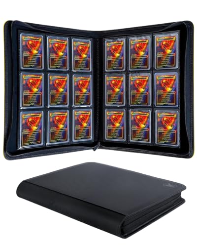 Top loader Binder - Holds 324+ Top Loaders for Cards, 9 Pocket Top Loader Binders with Sleeves for 3" x 4" Rigid Card Holders for Baseball, Football and other Sports Cards(Black) - color: Black