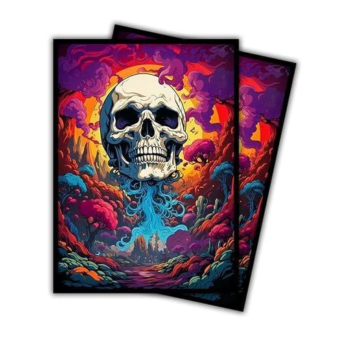 Psychedelic Skull 8 - MTG Card Sleeves, 104ct, Standard Size | Perfect for Double Sleeving, Smudge Resistant Matte Back, Standard 66x92mm - Compatible with Magic The Gathering & TCG Cards - color: Psychedelic Skull 8