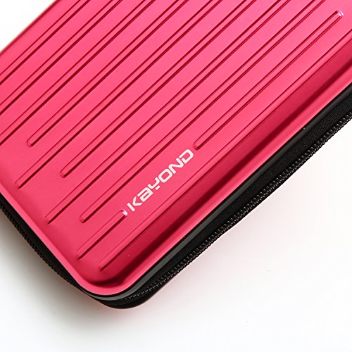 Anti-Shock Silver Aluminium Carry Travel Protective Storage Case Bag for 2.5" Inch Portable External Hard Drive HDD USB 2.0/3.0 (Red) - color: Red