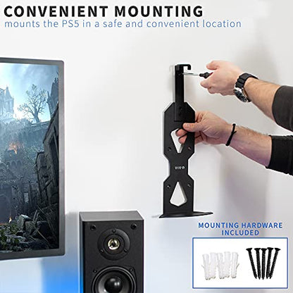 VIVO Steel Wall Mount Bracket Designed for PS5 Gaming Console, Vertical Display for PlayStation 5, Open Design, Black, MOUNT-PS5B - color: Black