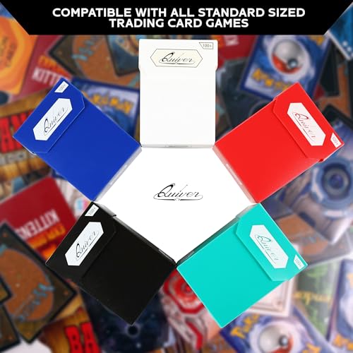 Quiver Time Trading Card Deck Blocks and Card Sleeve Bundle Fits Magic: the Gathering Cards & Other TCGs – 5x 100+ Standard Deck Box with 2 Dividers/Box + 500 Artemis Mixed Sleeves (66x93 mm) | 5 deck boxes 100+ with 2 dividers each and 500 Artemis mixed