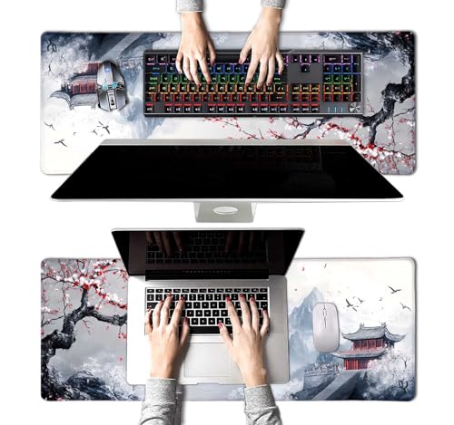 Large Mouse Pad, Desk Mat Computer Keyboard Pad Non-Slip Rubber Base Waterproof with Stitched Edges for Laptop Gaming, Office & Home 31.5 x 11.8 Inch (XL-03) - color: Xl-03
