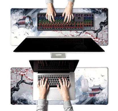 Large Mouse Pad, Desk Mat Computer Keyboard Pad Non-Slip Rubber Base Waterproof with Stitched Edges for Laptop Gaming, Office & Home 31.5 x 11.8 Inch (XL-03) - color: Xl-03