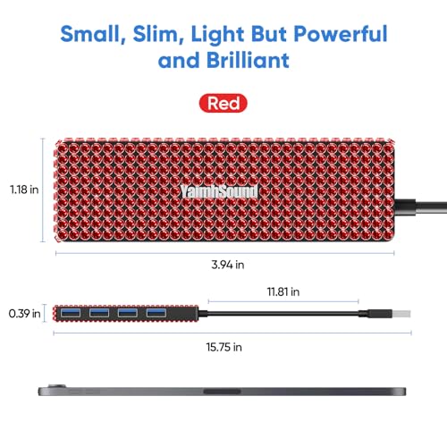 USB Splitter for Laptop, Laptop USB Port Expander, USB Hub Adapter Red | Laptop USB Port Expander, USB Hub Adapter for PC, MacBook Pro, Mac Air, Surface, Flash Drive, SSD, Gaming - size: Red A+C to 4 USB
