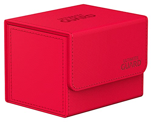 Ultimate Guard Sidewinder 100+, Deck Box for 100 Double-Sleeved TCG Cards, Red, Magnetic Closure & Microfiber Inner Lining for Secure Storage - color: Red, size: 100+