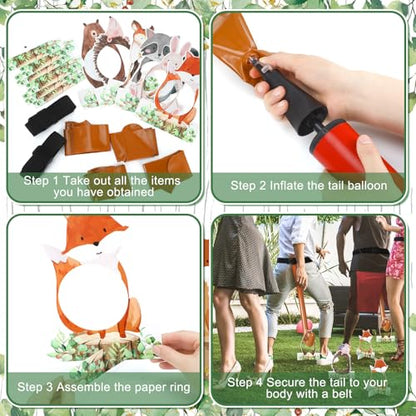 RoundFunny 12 Pcs Funny Tail Game Bridal Shower Party Games Funny Family Night Activities for Adults Outdoors Indoors Bachelorette Baby Shower Birthday Party Supplies