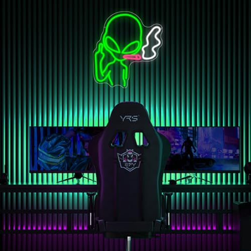 Alien Neon Sign, LED Neon Light Signs for Wall Decor Green Alien Light Up Sign Lamp for Bar Bedroom Pub Man Cave Birthday Gift Dimmable USB Powered(14.9"*13.4") - style: Alien