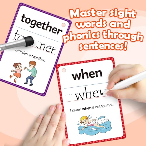 Aizweb Sight Words Flash Cards, Phonics Games Learn to Read Spelling Reading Learning Games, Dolch Site Words Digraphs CVC Blends Long Vowel Sounds for Pre-k Kindergarten 1st 2nd 3rd Speech Therapy - style: Sight Words&CVC Blends