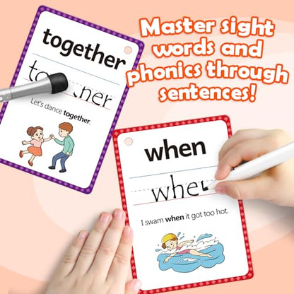 Aizweb Sight Words Flash Cards, Phonics Games Learn to Read Spelling Reading Learning Games, Dolch Site Words Digraphs CVC Blends Long Vowel Sounds for Pre-k Kindergarten 1st 2nd 3rd Speech Therapy - style: Sight Words&CVC Blends