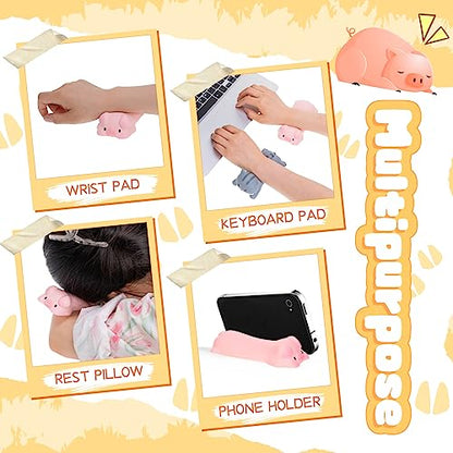 3 Pcs Cute Wrist Rest Support for Mouse Keyboard Computer Kawaii Mouse Pad Cat Pig Dog Animal Design Computer Arm Rest Cushion Mat for Laptop Desk Office Supplies
