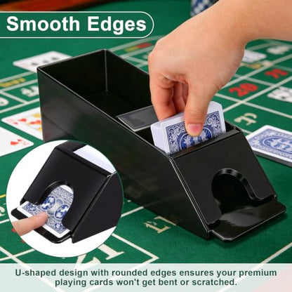 Abaodam Blackjack Shoe, 6 Deck Card Dealing Shoe, Manual Poker Card Dispenser for Tabletop Games Accessory, Home Family Game Night (Black)