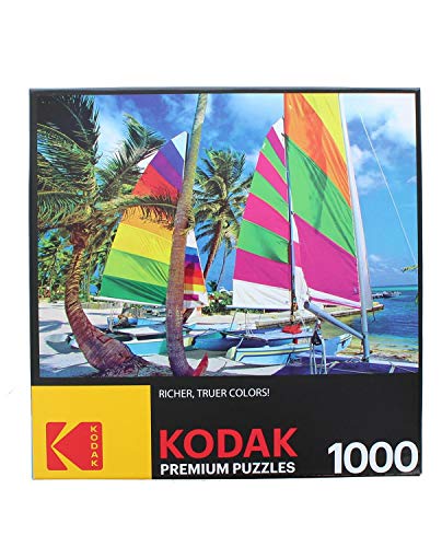 RoseArt - Kodak Premium - Boats in Port Kouloura, Corfu, Greece - 1000 Piece Jigsaw Puzzle for Adults - style: Boats in Port Kouloura