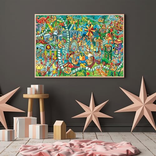 Jigsaw Puzzles for Adults, 1000 Pieces Dinosaur Park Puzzle, Cartoon Painting Challenging Puzzles for Family Activity Game Nights Gifts Fidget Stress Relief - color: Dinosaur Park