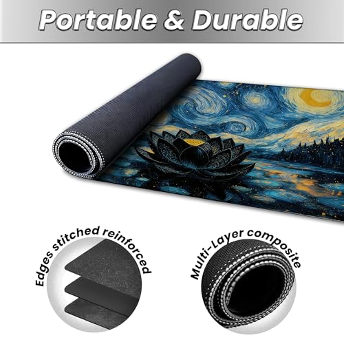 MTG Playmat TCG Card Game Mat Magic The Gathering Play Mat 24x14 Inch - color: Starry Starry Black Lotus