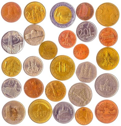 Architectural Fantasy Coins Collection - 10 Souvenir Coins - Featuring Temples, Lighthouses, Banks, Castles - Historic Building Designs - color: 10 Building Coins