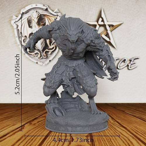 AUSPDICE Terrifying 28mm Unpainted Werewolf Figure - Customizable Fantasy Miniature for DND & Horror Tabletop RPG Campaigns - Monster Model for Painting & Gaming-AS162