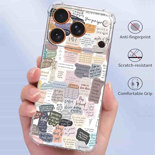 Christian Faith Case for iPhone 17 Pro Max, Jesus Bible Verse Christian Quotes Collage, Trendy Cool Soft TPU Bumper Cover for iPhone 17 Pro Max - color: Christianity3