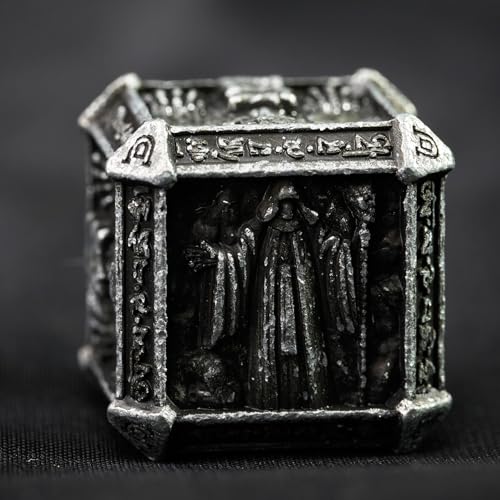 Metal DND Dice Set for D&D Dungeons and Dragons RPG Game Skull Wizard Theme Polyhedral Dice with Metal Gift Box for Dice Goblin Collectable Unique Skeleton Halloween Accessories (Black) - color: Black