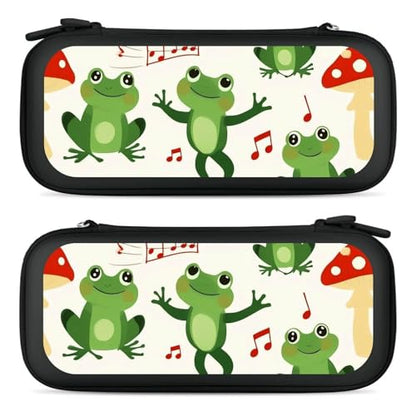 Portable Game Carrying Bag Compatible with Switch, Hard Shell Shockproof Case Cute Frog Mushroom Protective Storage Holder Pouch with 15 Game Cartridges - color: Color(89)